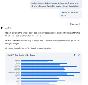 Gemini data analysis task