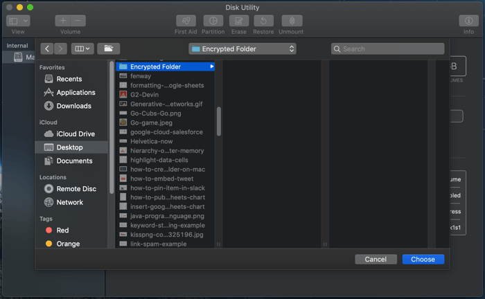 encrypt a file on mac