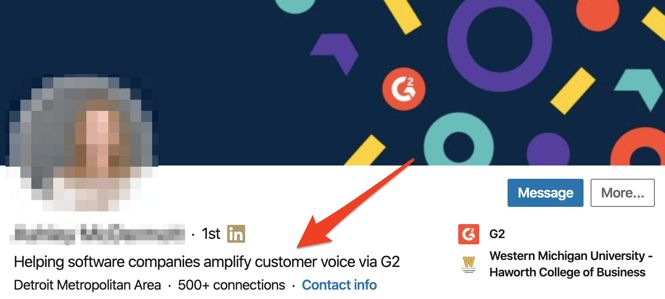 example of a linkedin headline for sales