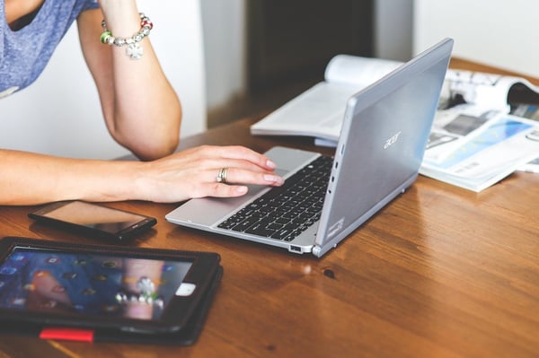 Woman working from home